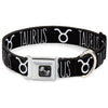 Buckle-Down Zodiac Taurus & Symbol Seatbelt Buckle Dog Collar