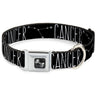Dog Bone Seatbelt Buckle Collar - Zodiac CANCER/Constellation Black/White
