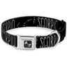 Dog Bone Seatbelt Buckle Collar - Zodiac SCORPIO/Constellation Black/White