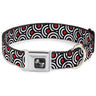 Dog Bone Seatbelt Buckle Collar - Bullseye Stacked Black/White/Red