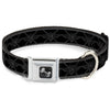 Buckle-Down BD Monogram2 Black/Gray Seatbelt Buckle Dog Collar