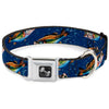 Dog Bone Seatbelt Buckle Collar - Bass Fish/Water Bubbles