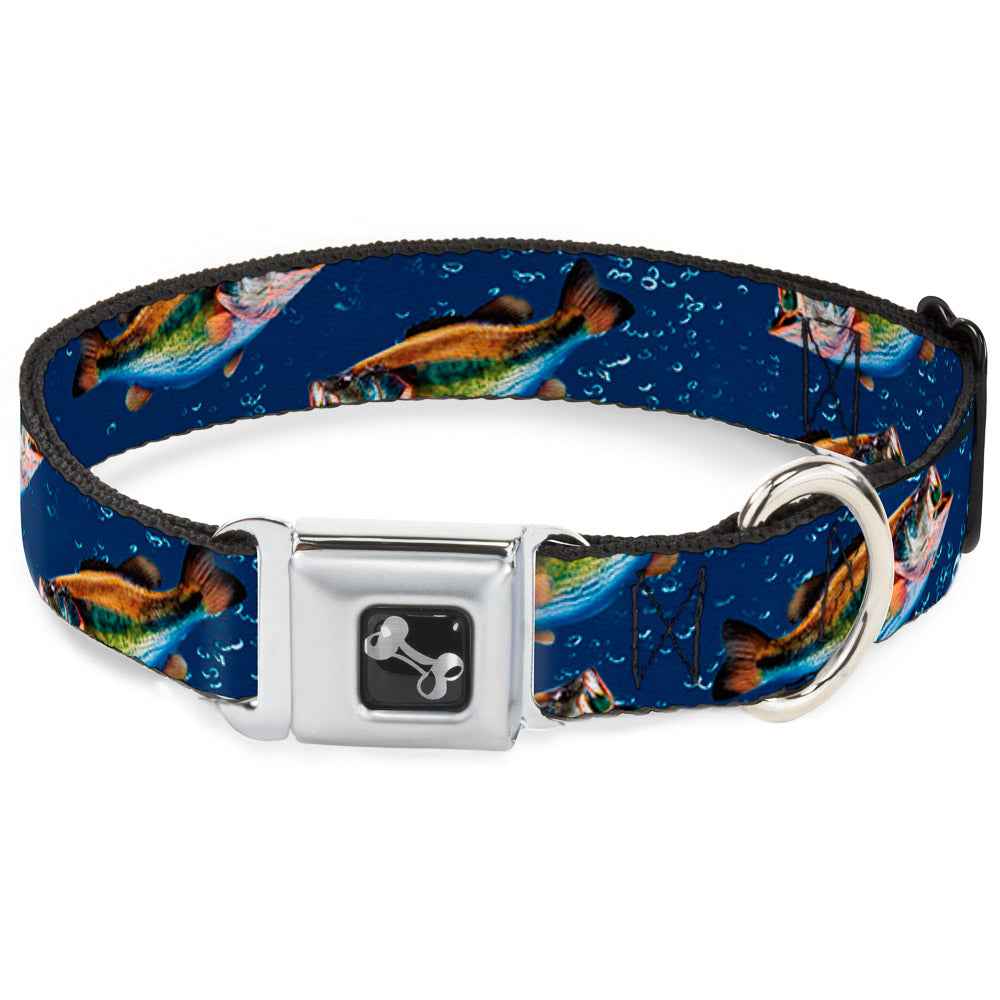 Buckle-Down Bass Fish/Water Bubbles Seatbelt Buckle Dog Collar