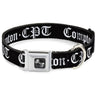 Dog Bone Seatbelt Buckle Collar - COMPTON-CPT Black/White