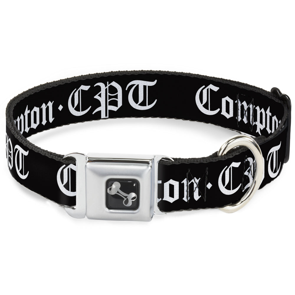 Dog Bone Seatbelt Buckle Collar - COMPTON-CPT Black/White