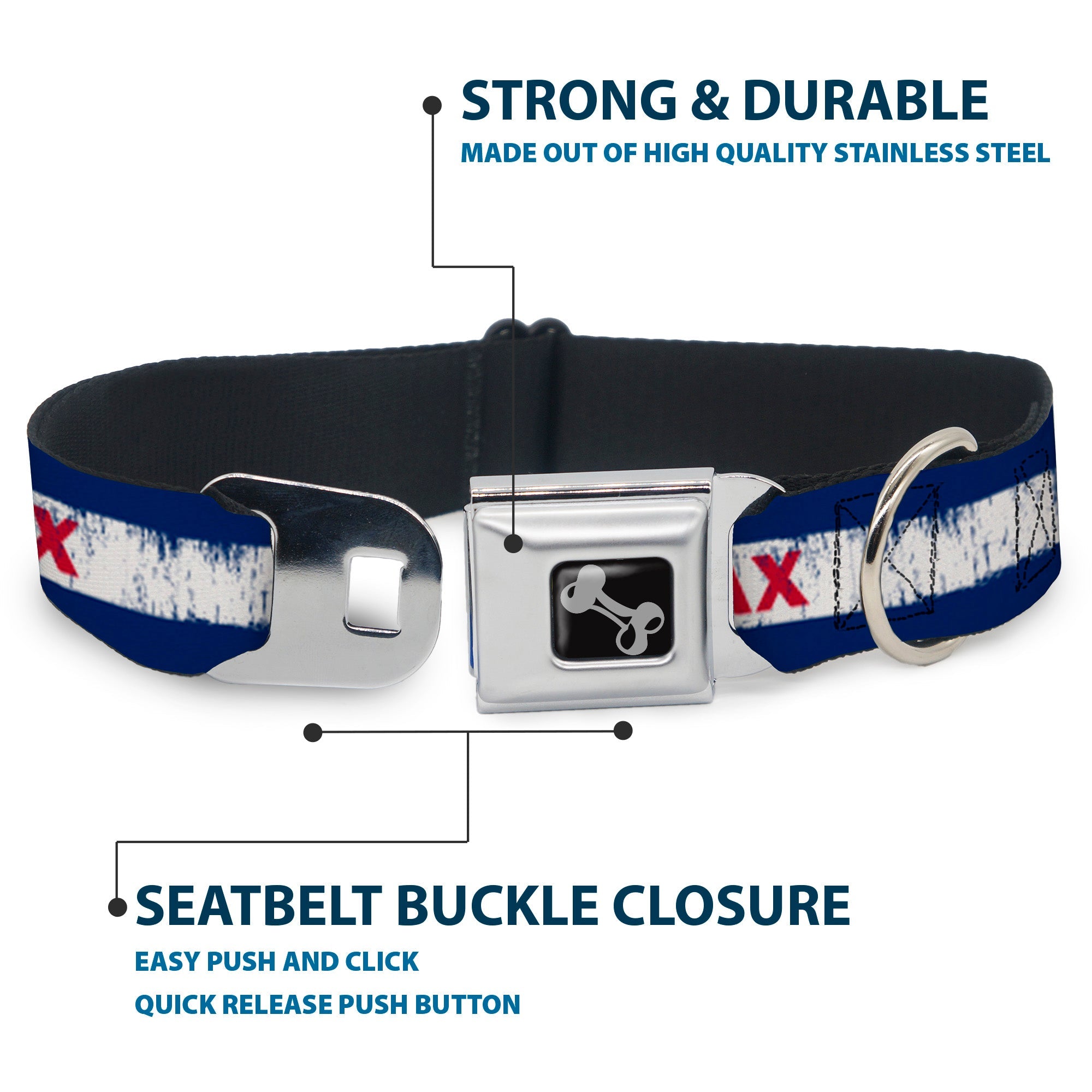 Dog Bone Seatbelt Buckle Collar - COLFAX Colorado Flag Weathered