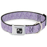 Dog Bone Seatbelt Buckle Collar - Ditsy Floral Lavender/White/Black