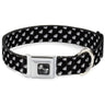 Dog Bone Seatbelt Buckle Collar - Diamonds Diagonal Black/White