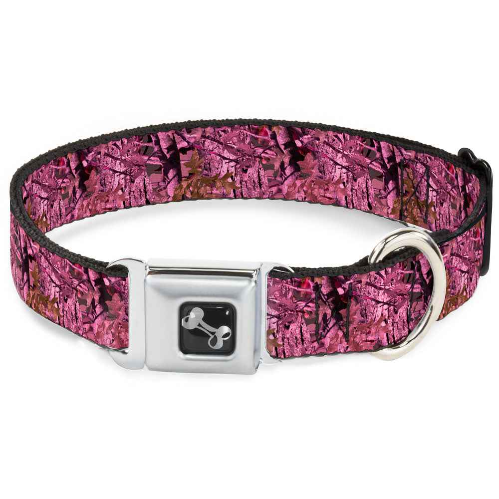 Buckle-Down Hunting Camo Pinks Seatbelt Buckle Dog Collar