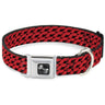 Dog Bone Seatbelt Buckle Collar - Mustache Monogram Black/Red