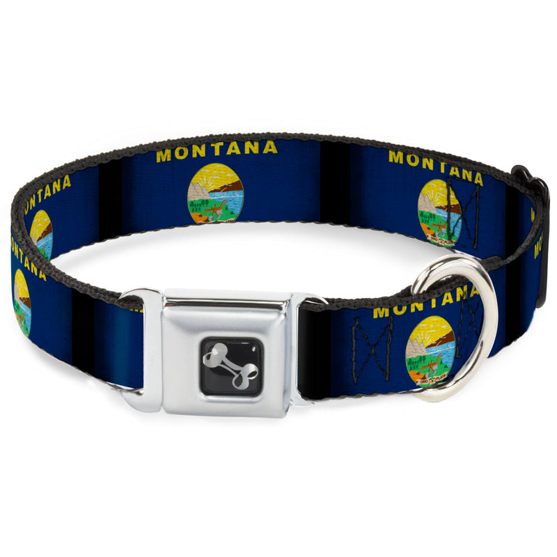 Dog Bone Seatbelt Buckle Collar - Montana Flags2