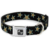 Buckle-Down Multi Stars Black & Leopard & Baby Blue Outline Seatbelt Buckle Dog Collar