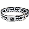 Dog Bone Seatbelt Buckle Collar - Smiling Panda Repeat Black/White