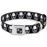 Dog Bone Seatbelt Buckle Collar - Panda Skulls