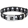 Buckle-Down Panda Skulls Seatbelt Buckle Dog Collar