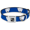Dog Bone Seatbelt Buckle Collar - Polar Bear w/Mustache Royal