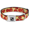 Dog Bone Seatbelt Buckle Collar - Pepperoni Pizza Vivid