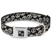 Buckle-Down Panda Bear Sugar Skull Seatbelt Buckle Dog Collar