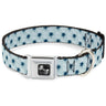 Dog Bone Seatbelt Buckle Collar - Palm Trees & Waves Monogram Blues/White