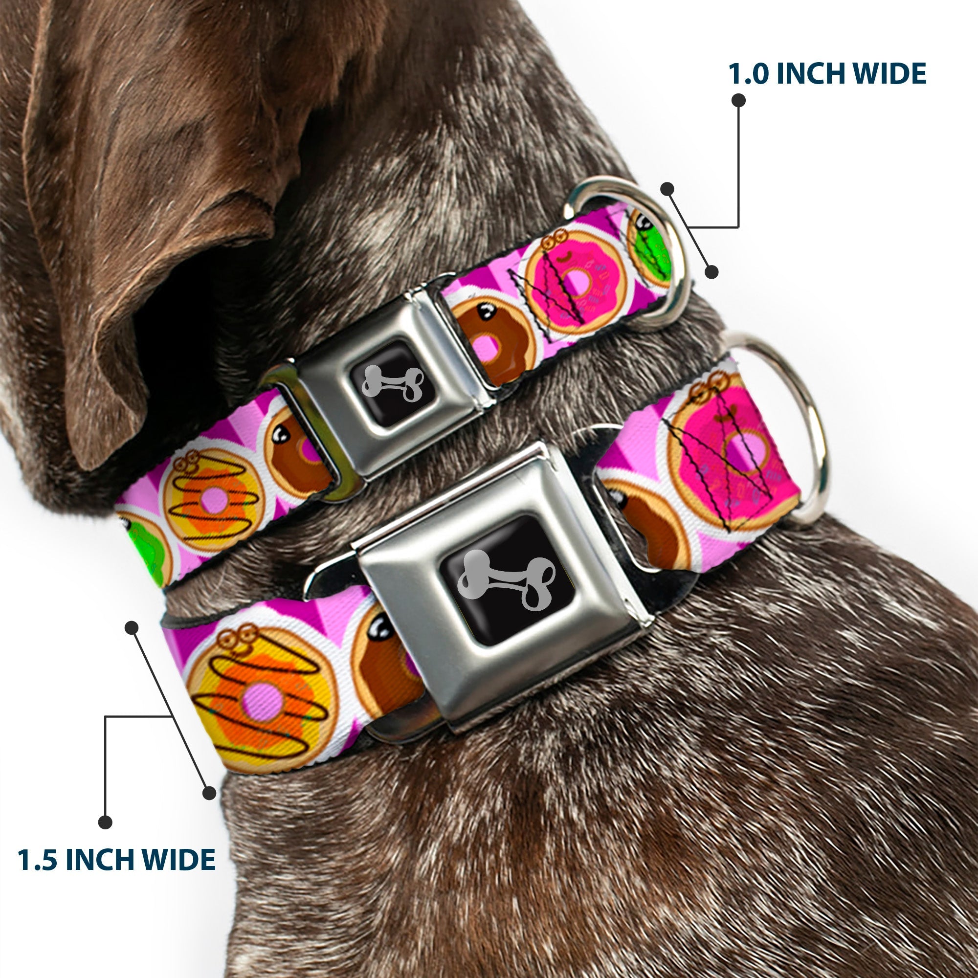 Dog Bone Seatbelt Buckle Collar - Sprinkle Donut Expressions Pink