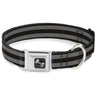 Dog Bone Seatbelt Buckle Collar - Stripes 3Black/2Gray
