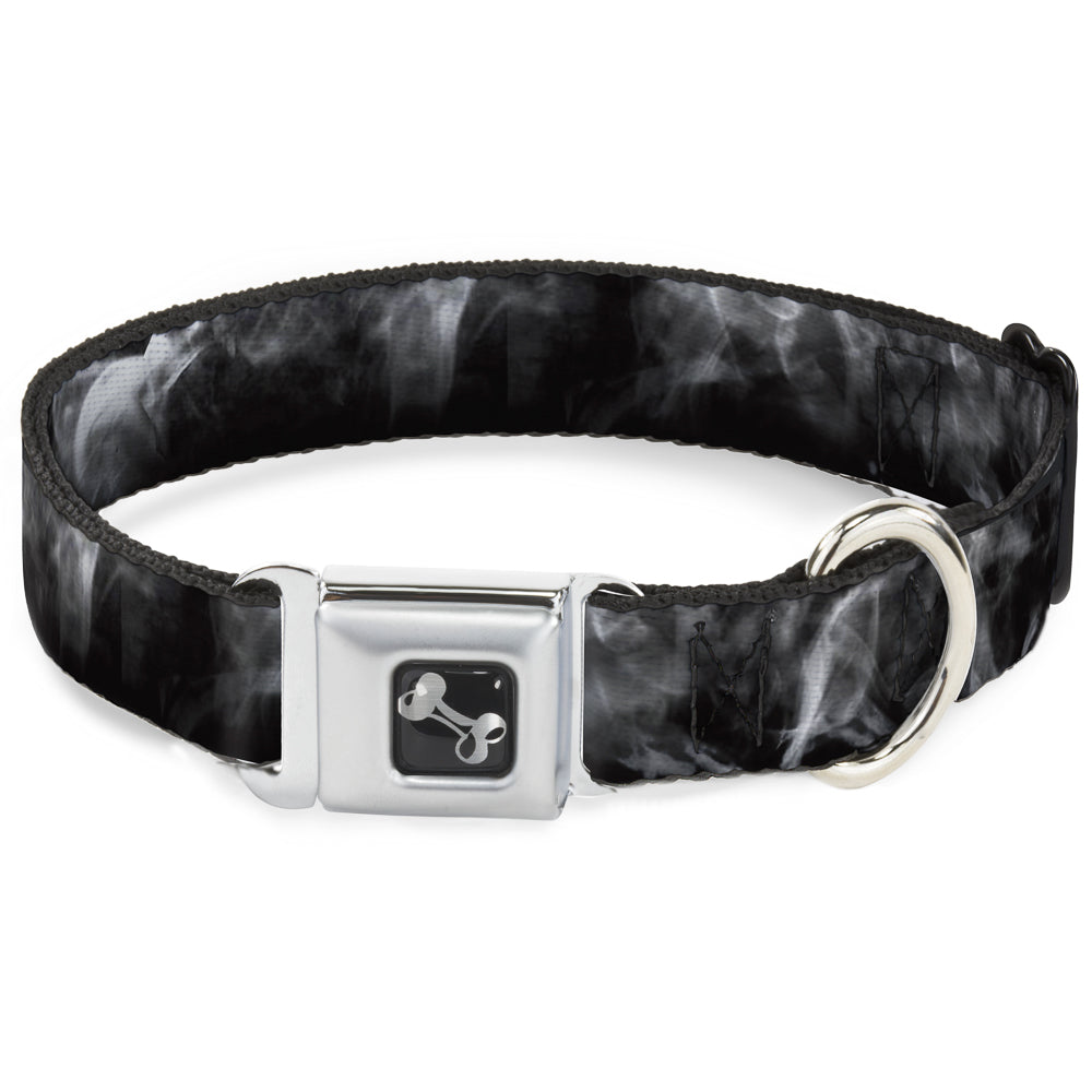 Dog Bone Seatbelt Buckle Collar - Smoke Black/Grays