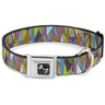 Dog Bone Seatbelt Buckle Collar - Stained Glass Mosaic Multi Color