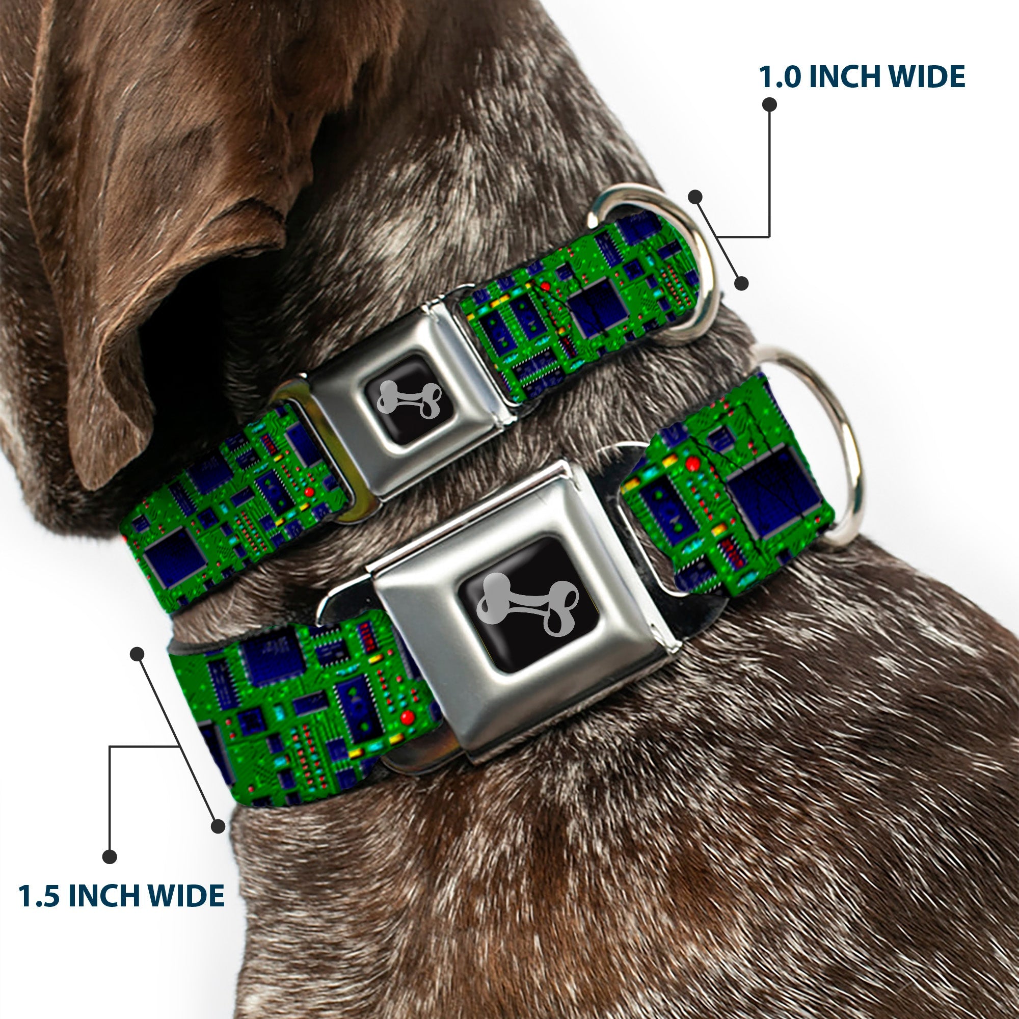 Dog Bone Seatbelt Buckle Collar - Circuit Board2
