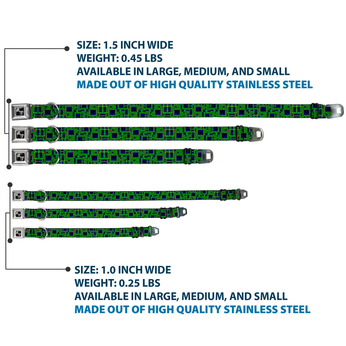Dog Bone Seatbelt Buckle Collar - Circuit Board2