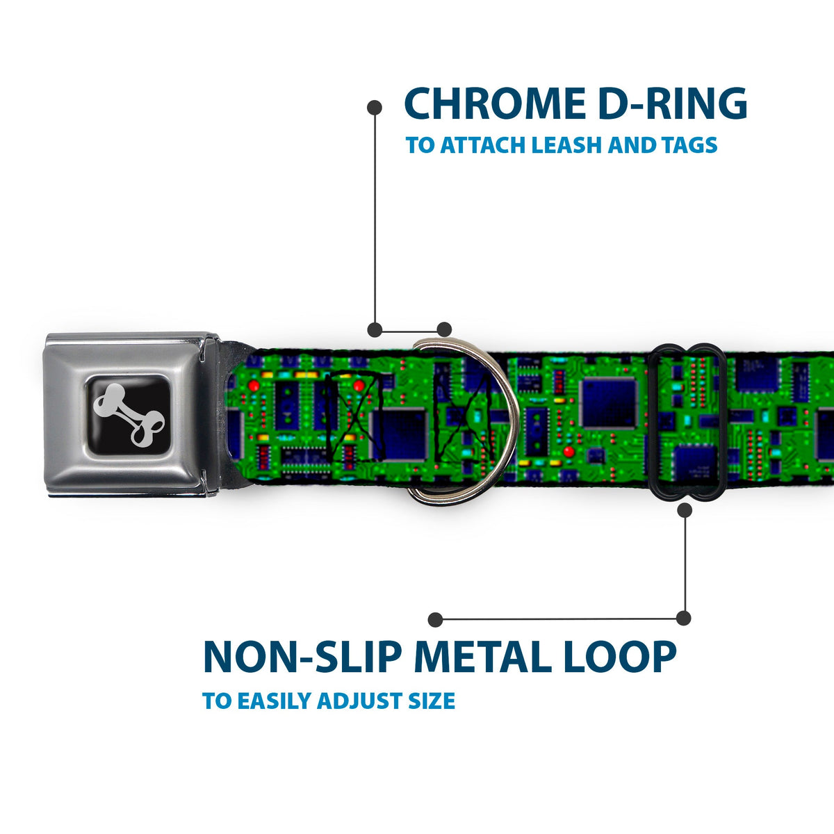 Dog Bone Seatbelt Buckle Collar - Circuit Board2