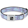 Dog Bone Seatbelt Buckle Collar - Cloudy/Starry Sky Lavender/Blue/Yellow
