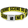 Dog Bone Seatbelt Buckle Collar - CRIME SCENE DO NOT CROSS Yellow/Black