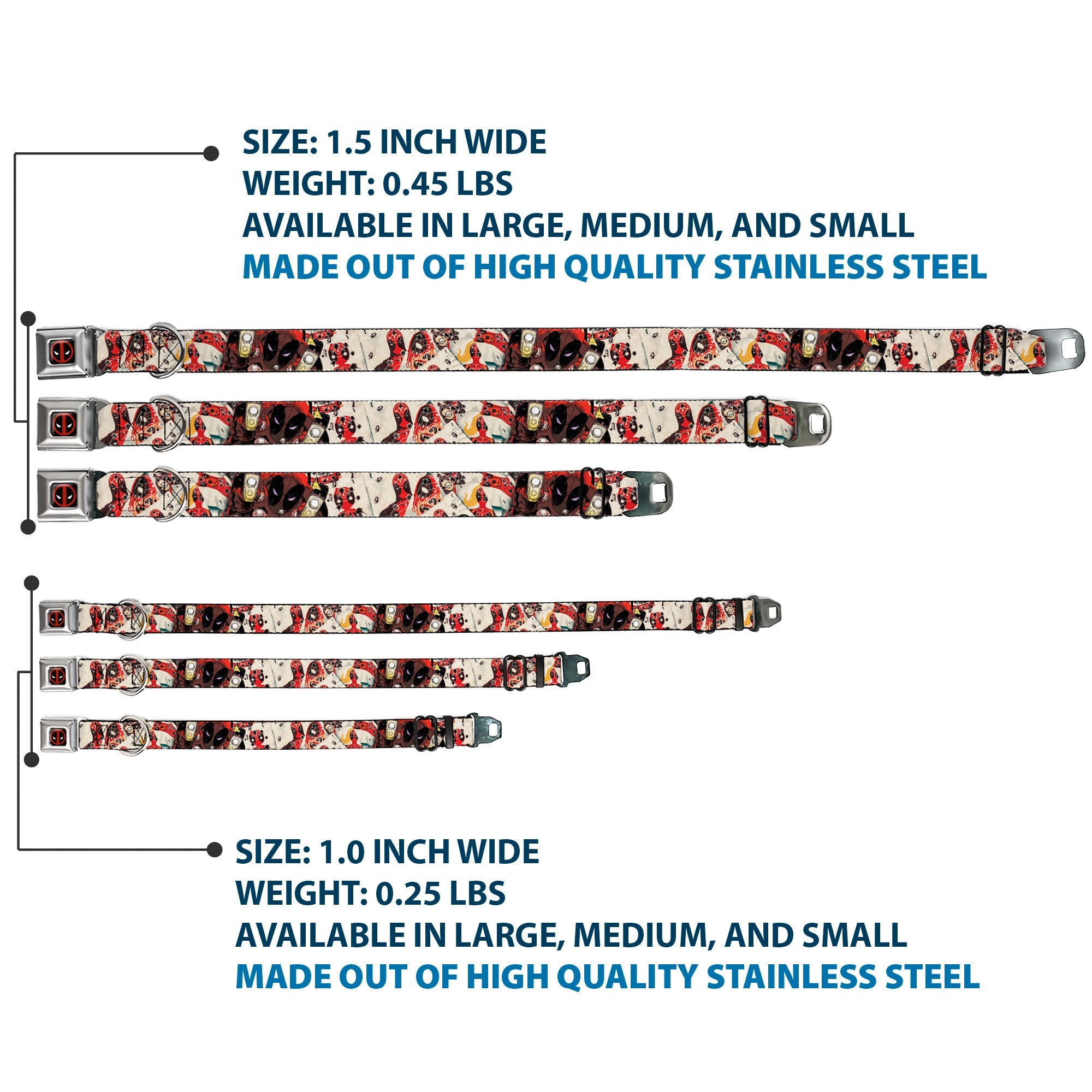 MARVEL DEADPOOL Deadpool Logo Full Color Black Red White Seatbelt Buckle Collar - Deadpool Shooting/Targets