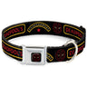 Deadpool Logo Outline Full Color Black/Red/White Seatbelt Buckle Collar - DEADPOOLS CHIMICHANGAS and Logo Black/Gold/Red