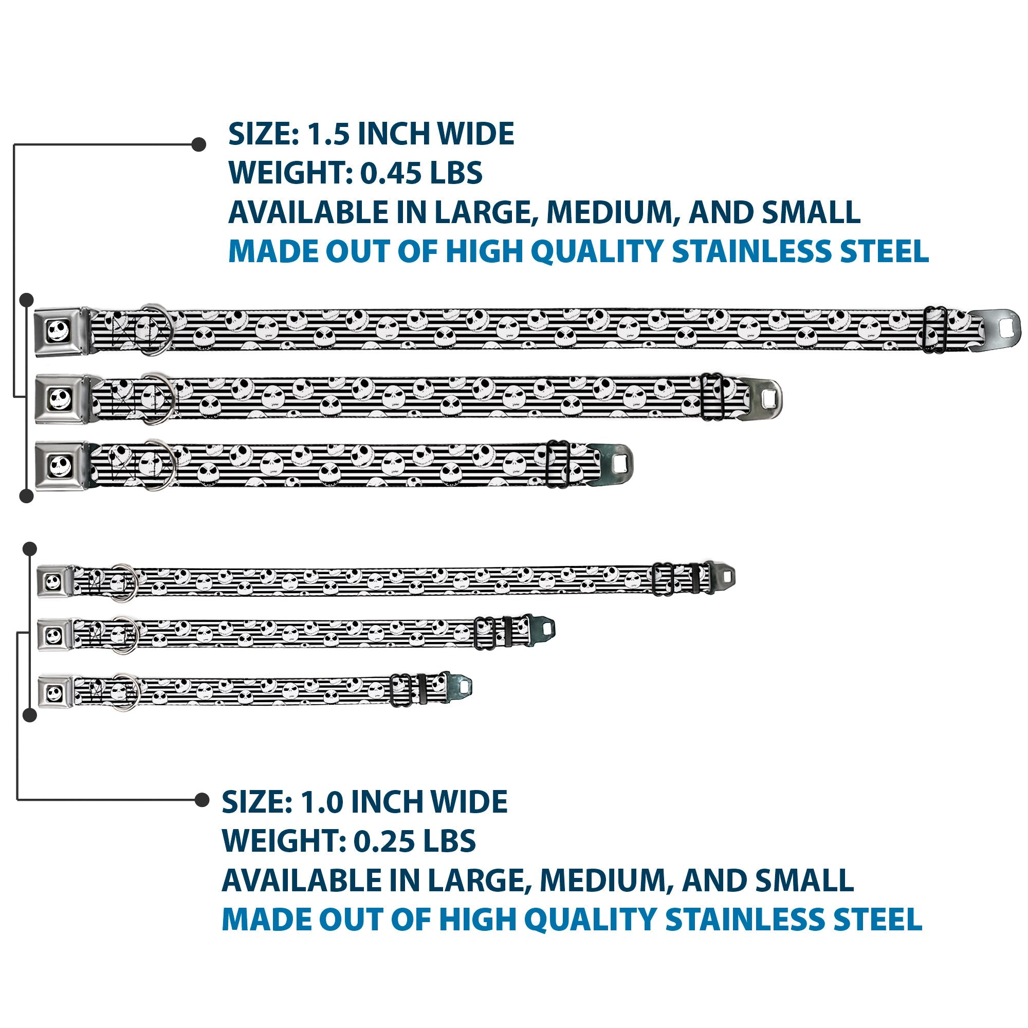 Jack Expression2 Full Color Seatbelt Buckle Collar - Jack Expressions/Stripe White/Black