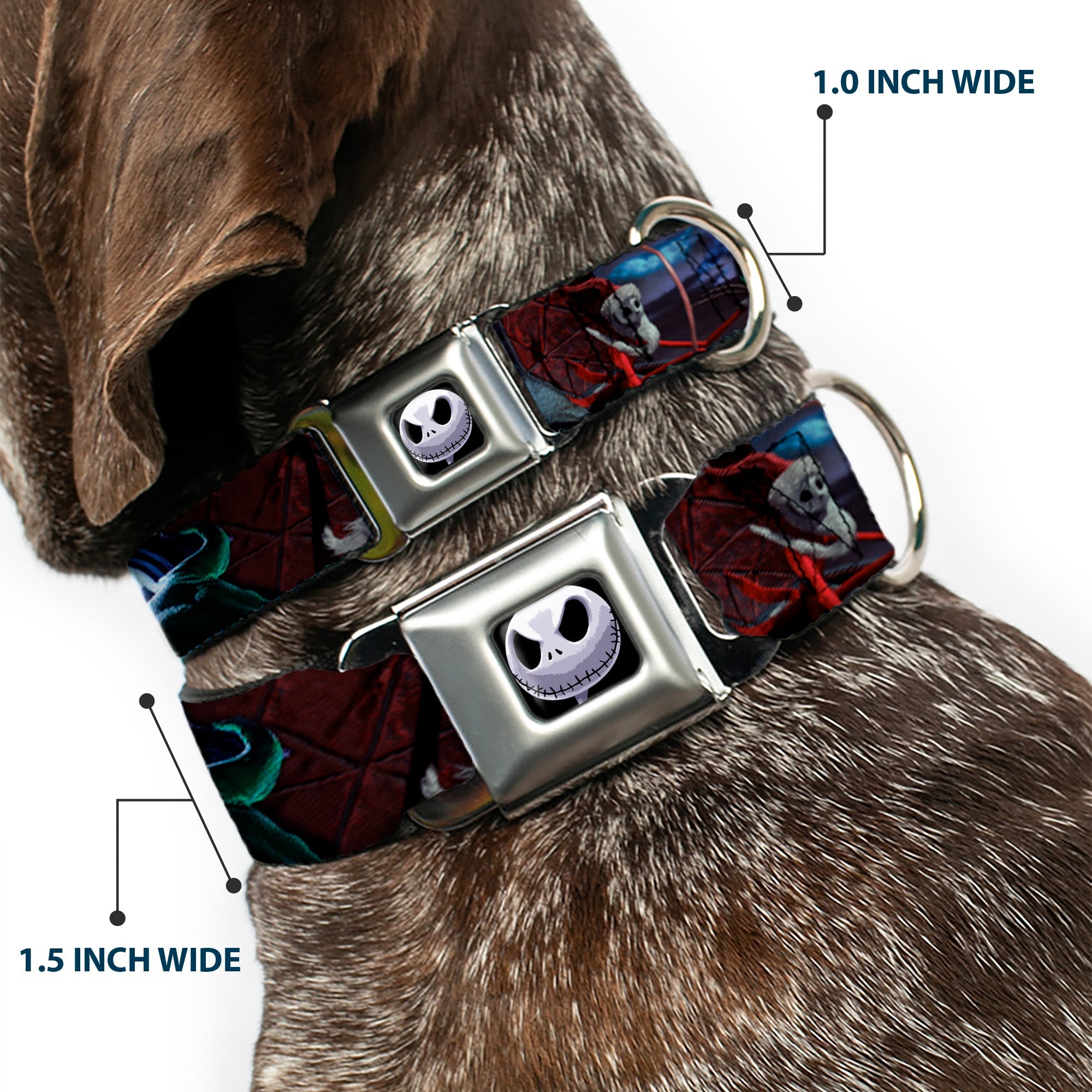 Jack Expression6 Full Color Seatbelt Buckle Collar - NBC Jack, Oogie Boogie, Santa Scene