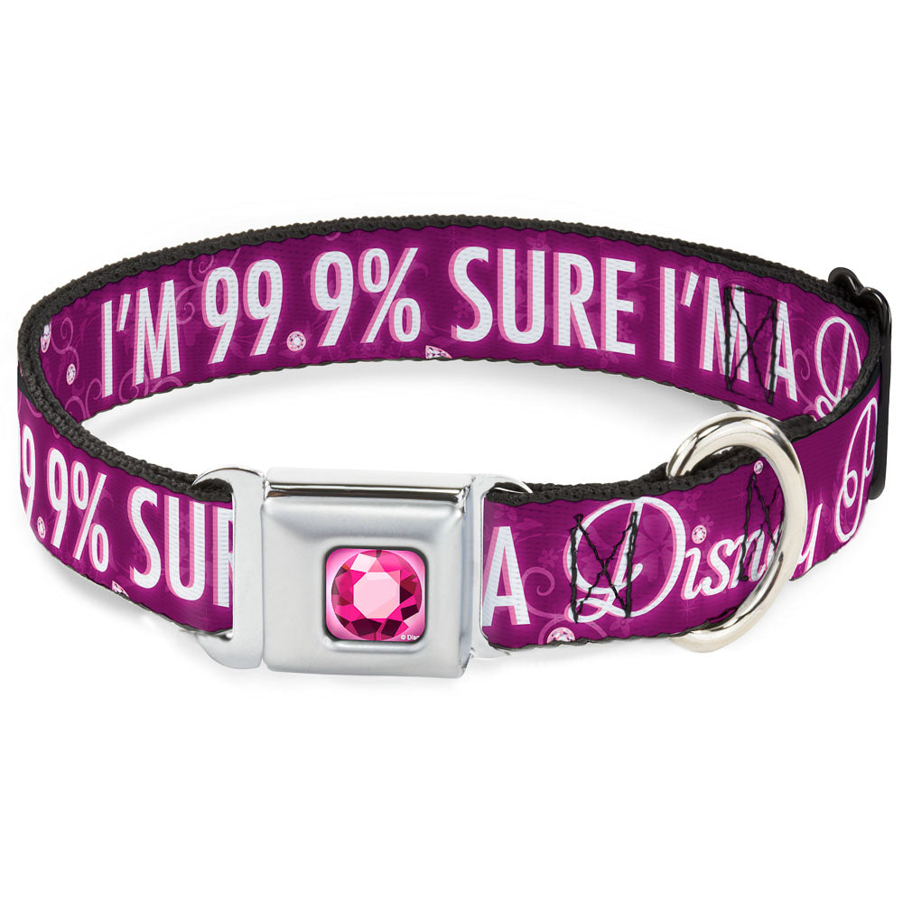 Princess Gem Full Color Fuchsia Seatbelt Buckle Collar - IM 99.9% SURE IM A DISNEY PRINCESS Pinks/White