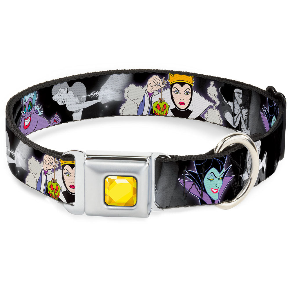 Princess Gem CLOSE-UP Full Color Yellow Seatbelt Buckle Collar - Villains Hexing Princess Scenes Color/Black/White