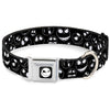 Jack Expression8 Full Color Seatbelt Buckle Collar - Jack Outline Expressions Scattered Black/White