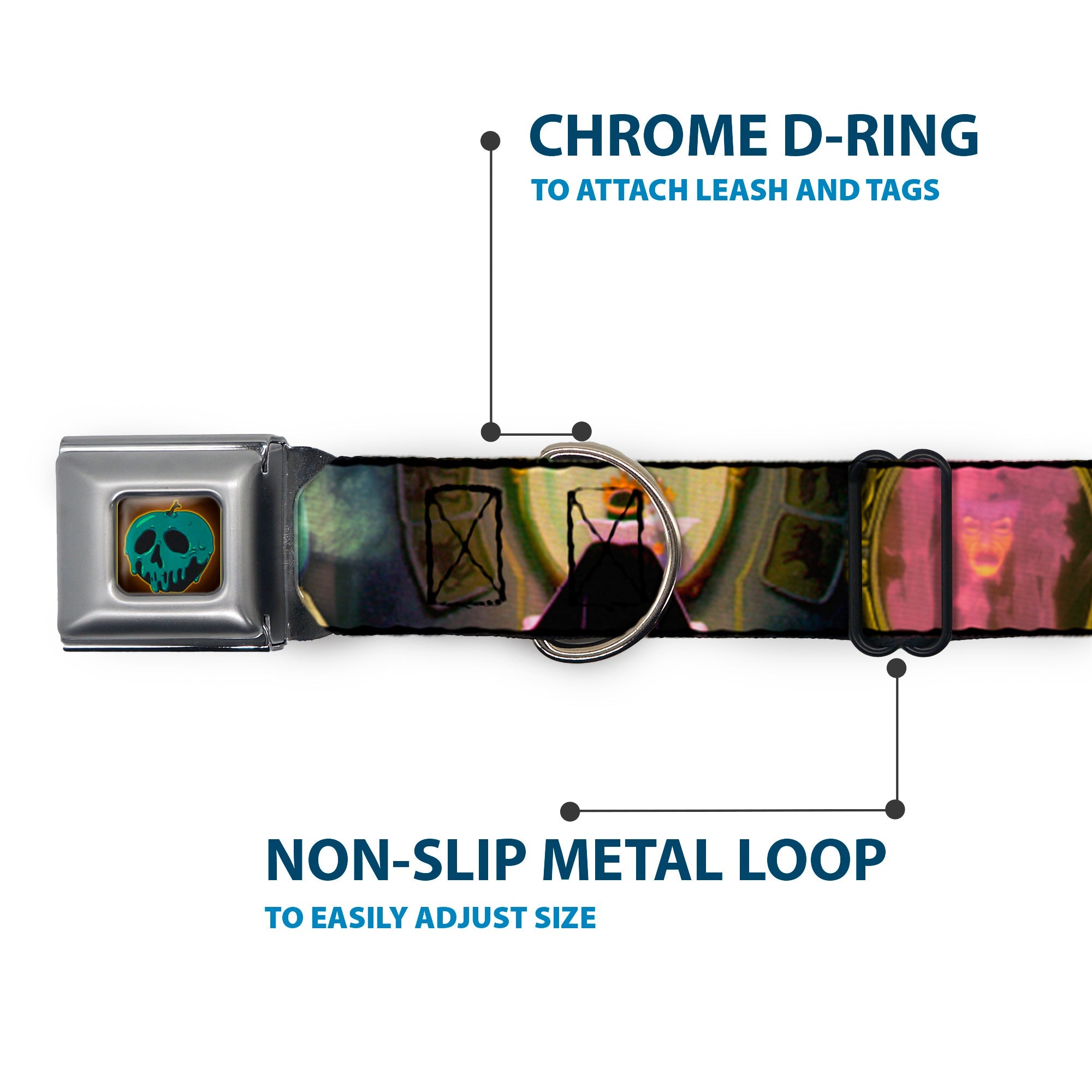 Snow White Poisoned Apple Full Color Seatbelt Buckle Collar - Snow White Evil Queen Poses