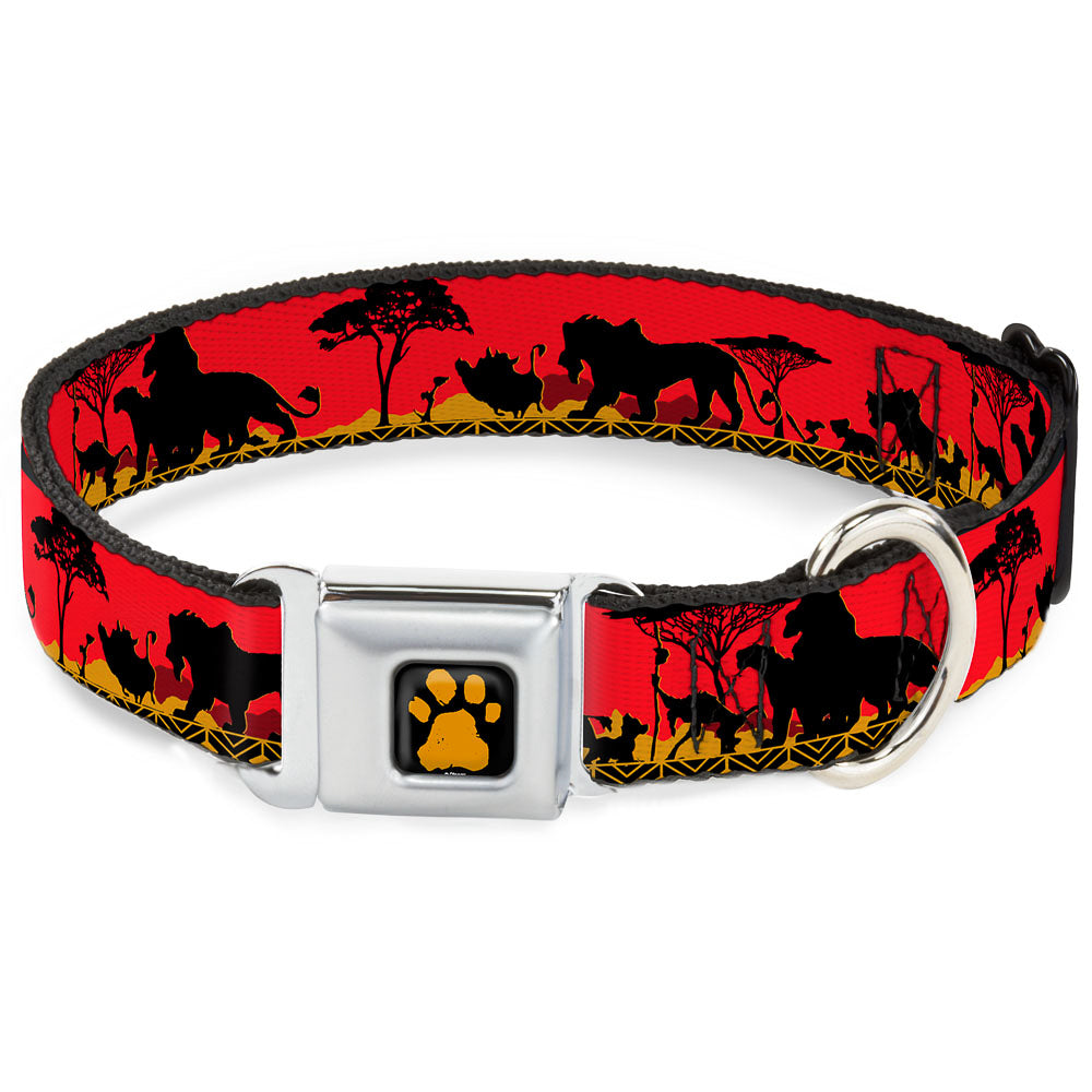 Lion King Paw Full Color Black Gold Seatbelt Buckle Collar - Mufasa & Simba JUST CANT WAIT TO BE KING/Family Silhouette