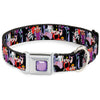 Princess Gem CLOSE-UP Full Color Purple Seatbelt Buckle Collar - 5-Disney Villains Stacked