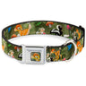 Bambi Face CLOSE-UP Full Color Gray Seatbelt Buckle Collar - Bambi & Friends Scene