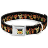 Lilo and Stitch Holiday Halloween Stitch Mummy Face Full Color Black Seatbelt Buckle Collar - Lilo and Stitch Halloween Stitch Dress Up Poses Black