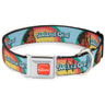 MOANA Title Logo Full Color Orange/White Seatbelt Buckle Collar - Moana ISLAND GIRL Rainbow Pose Blue/Multi Color