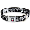 Simba Face Full Color Black/White/Red Seatbelt Buckle Collar - Lion King Scar Poses White/Black