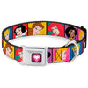 Princess Gem Heart Full Color Black Pink Seatbelt Buckle Collar - Disney Princess Blocks