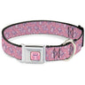 Lilo & Stitch Angel Sitting Pose Full Color Pink Seatbelt Buckle Collar - Lilo & Stitch Angel Poses Scattered Pinks