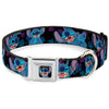 Buckle-Down Disney Lilo & Stitch 2- & 2- Tropical Flora Black Seatbelt Buckle Dog Collar