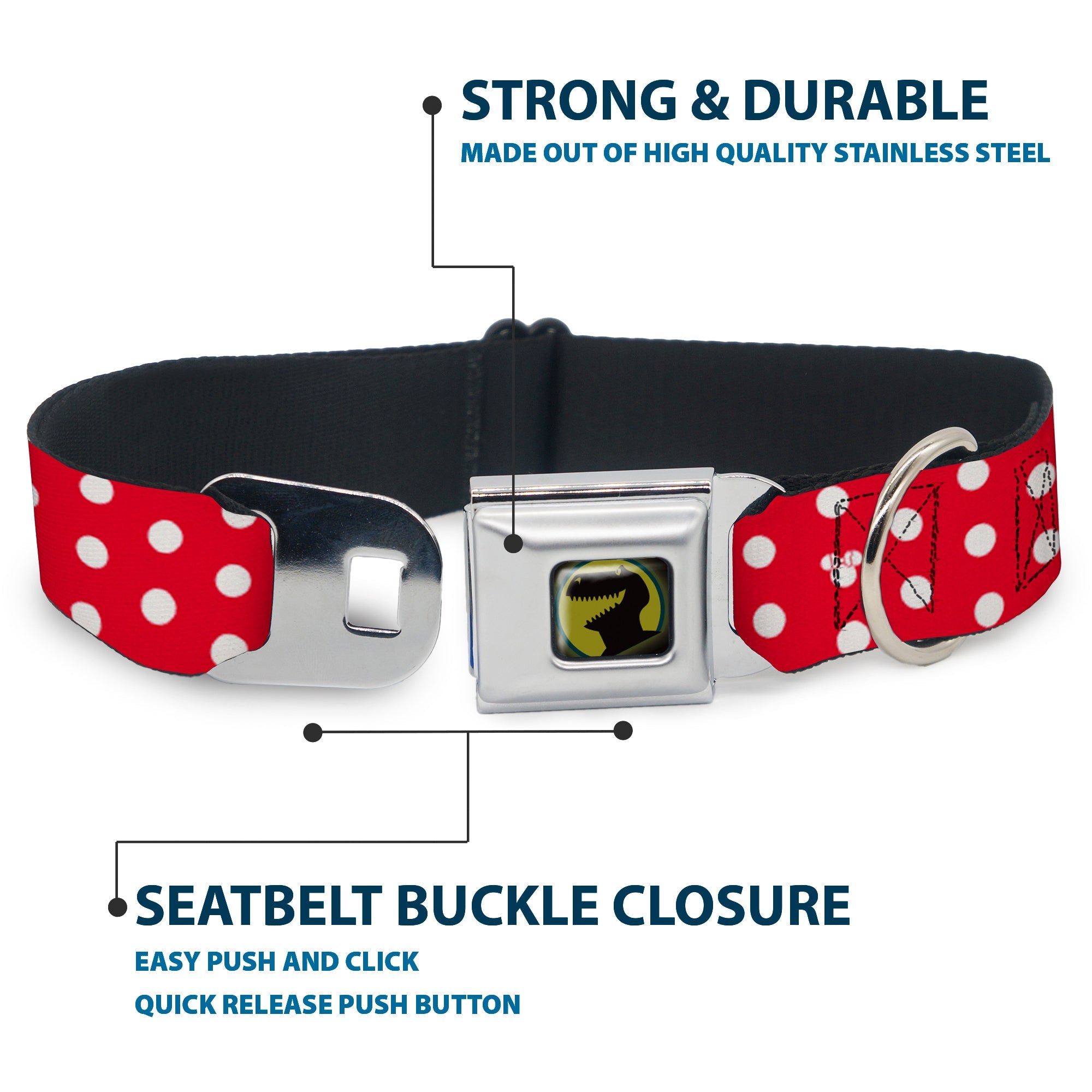 Minnie Mouse Red And White Polka Dot Dog Collar